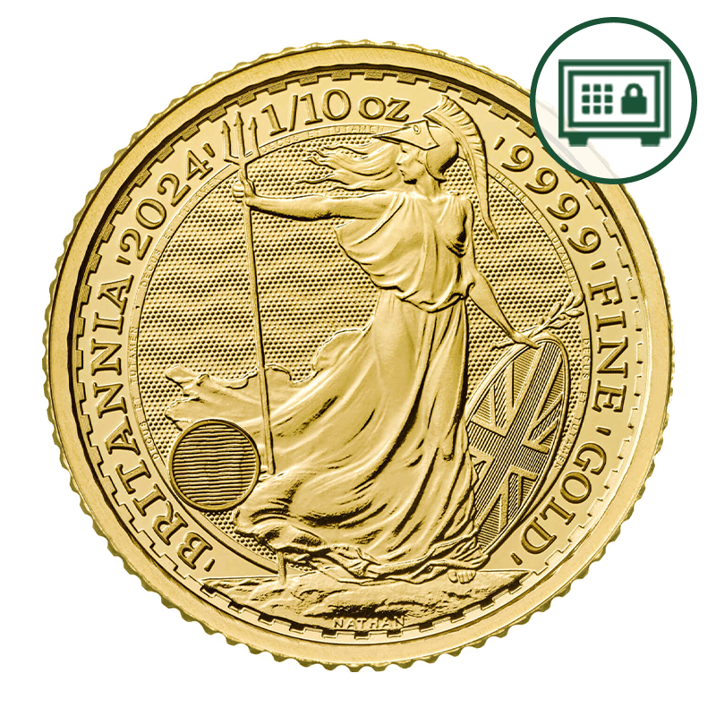 Image pour Pièce d’or Britannia de 1/10 oz (2024) - Stockage sécurisé à partir de Métaux précieux TD